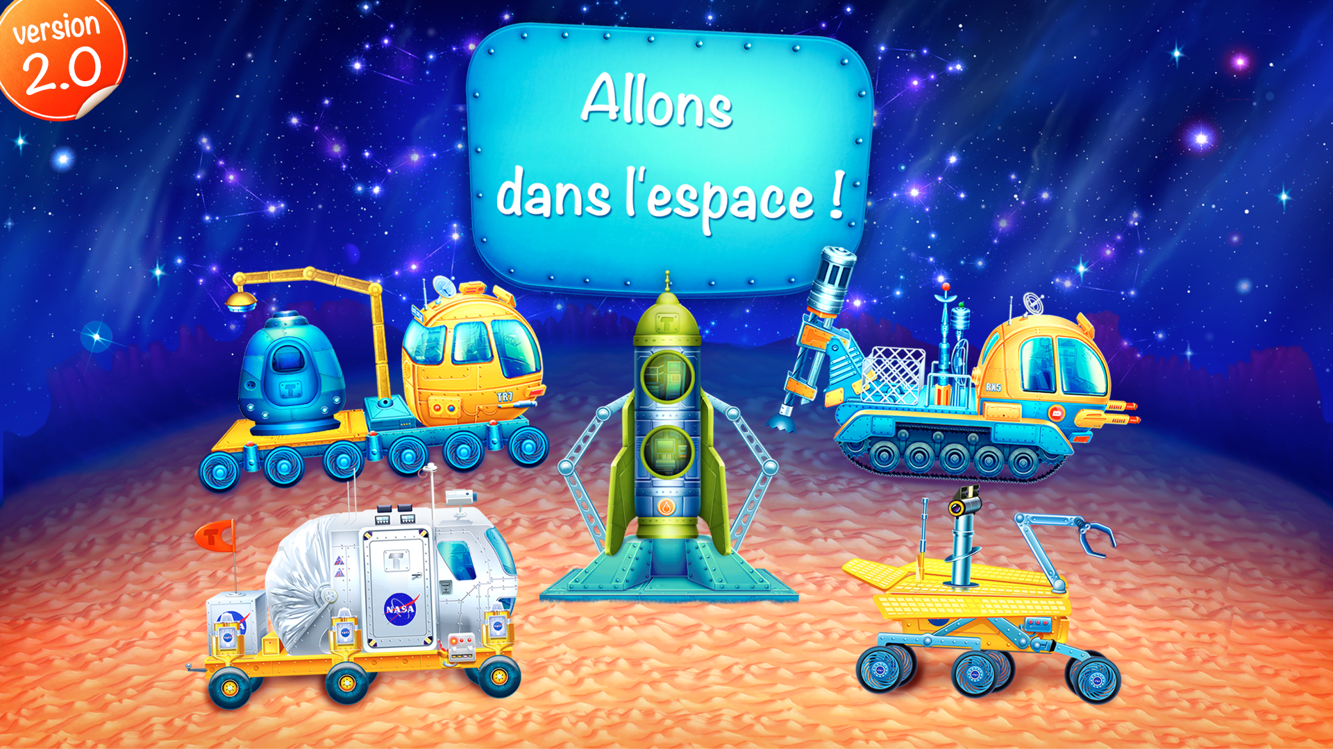 Android application Space vehicles (app for kids) screenshort