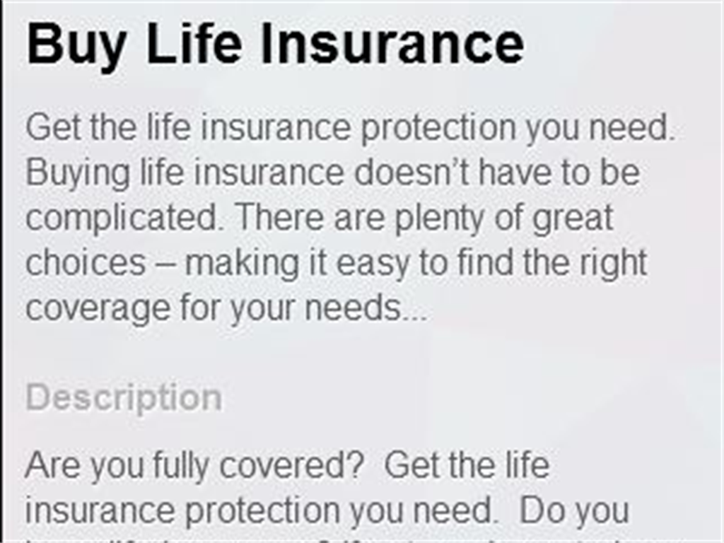 Life Insurance screenshot