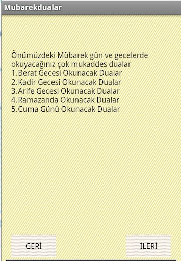 MÜBAREK DUALAR