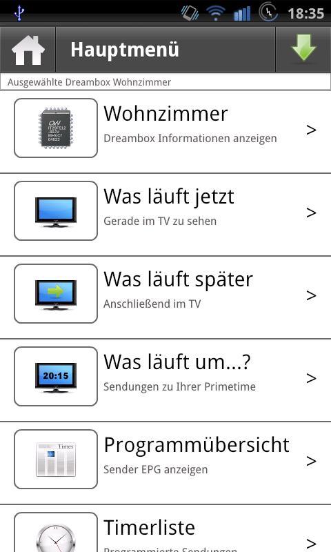Android application DAC - Dreambox Air Control screenshort