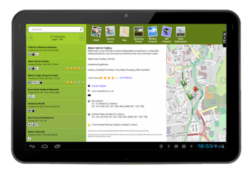 Android application Lake District &amp; Cumbria Tablet screenshort