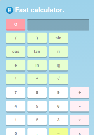 Fast calculator