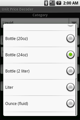 Unit Price Decoder Screen 2
