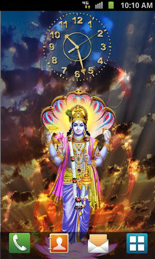 God Vishnu Clock LWP