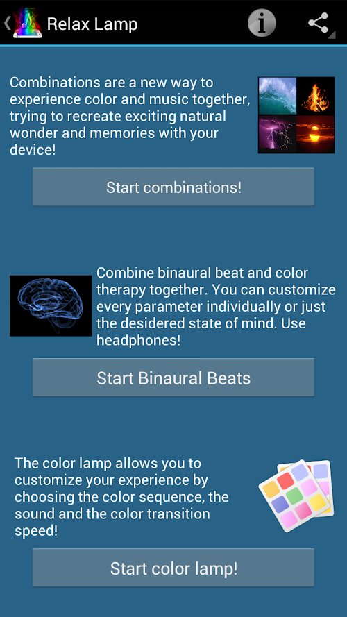 Android application Relax Lamp screenshort