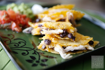 Quick & Easy Black Bean, Cheese & Chicken Quesadilla