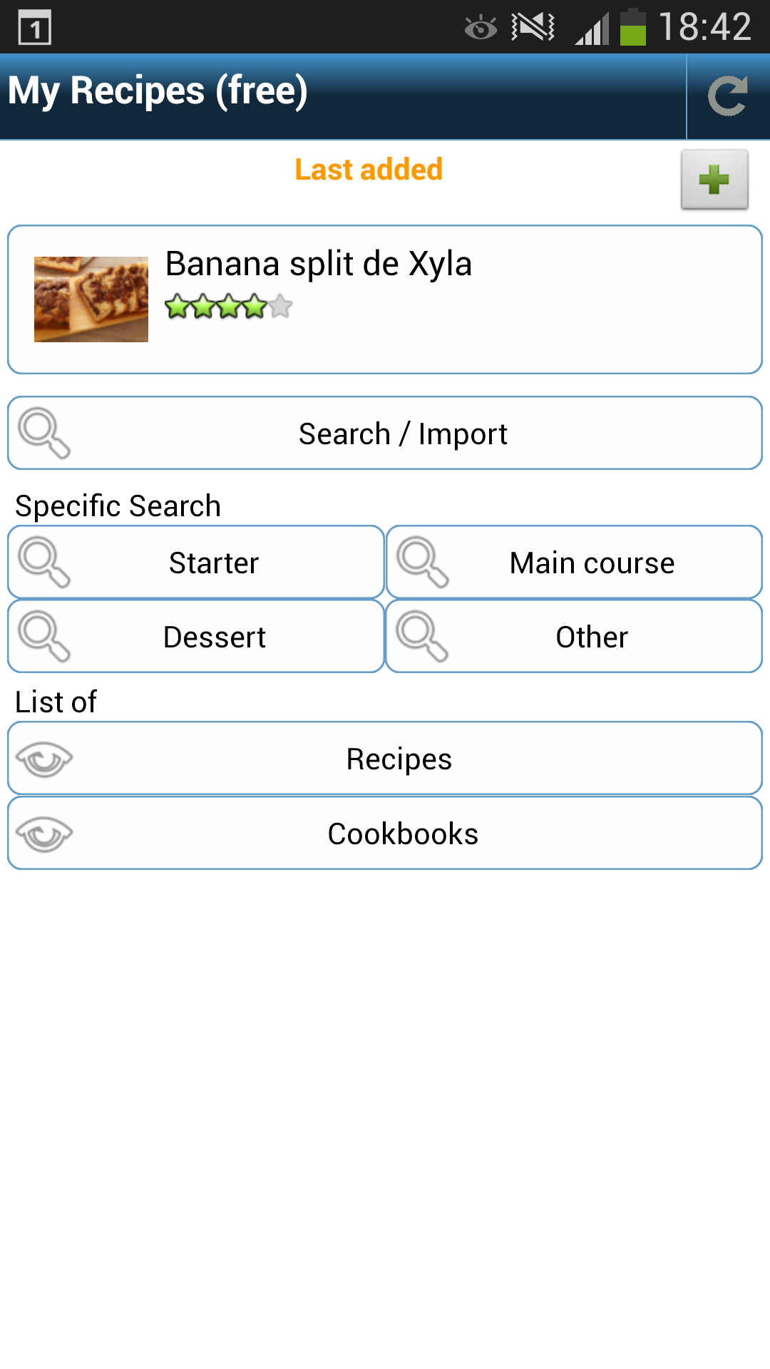 Android application My Recipes - cookbook screenshort