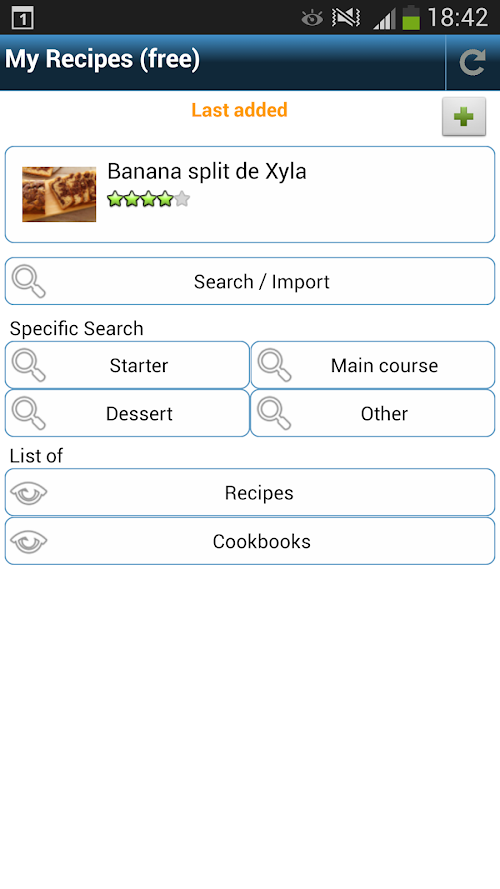 Android application My Recipes - cookbook screenshort