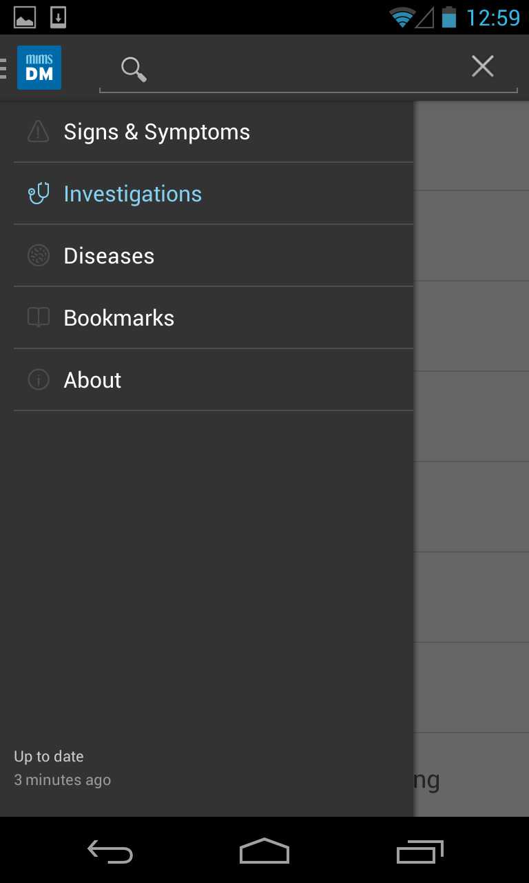 MIMS Diagnosis &amp; Management Screen 3