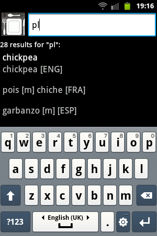 Food lexicon Screen 1