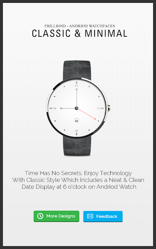 Android application Classic Watch Face - Moto 360 screenshort