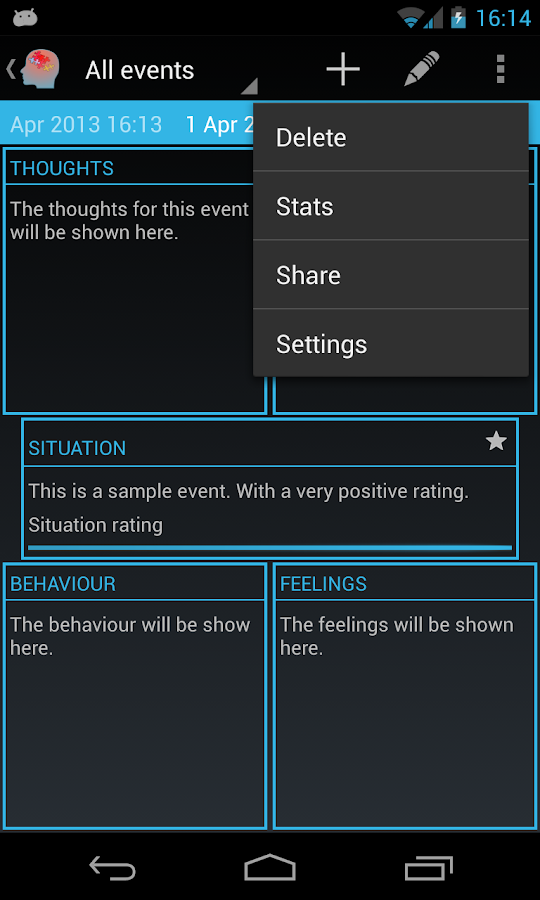   CBT Logger– skärmdump 