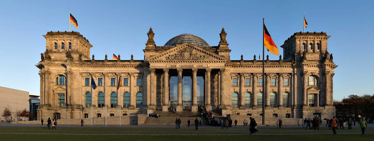 Reichstag-building-Berlin - The Reichstag building in Berlin, seat of the German empire that dates back to 1894, was where Germany's reunification ceremony was held in 1990. 