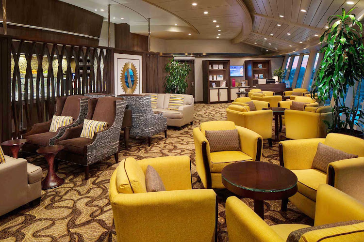 Suite and Crown & Anchor Society members can kick back and relax in the Diamond Lounge aboard Navigator of the Seas.