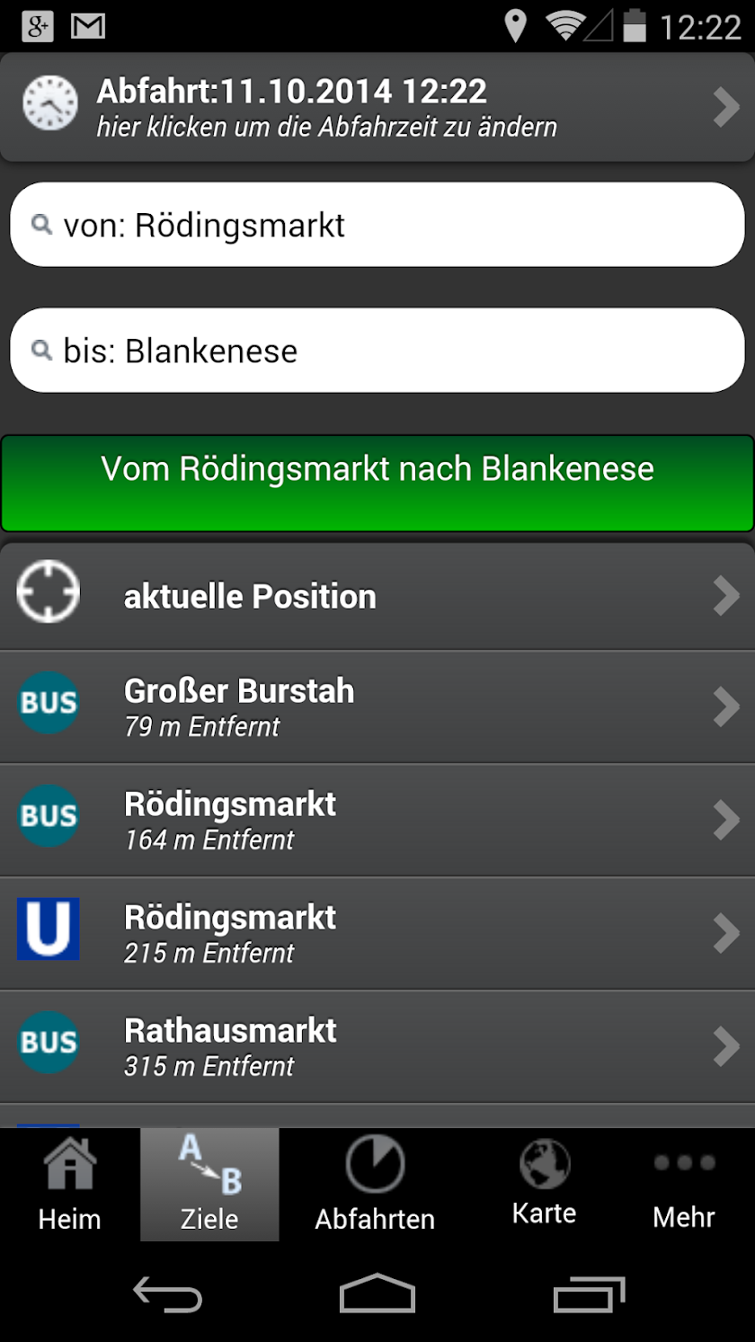 A+ Hamburg Trip Planner Screen 2