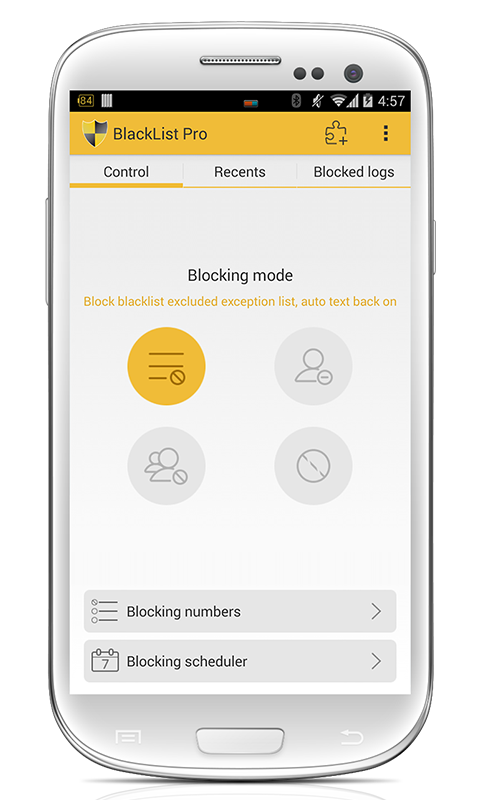 BlackList Pro Screen 2