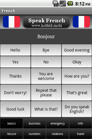 Speak French Screen 1