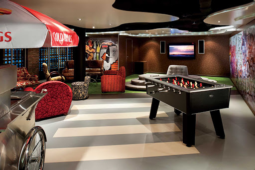 Holland America Line's Nieuw Eurodam includes  a teens-only loft, a great facility for youth entertainment.