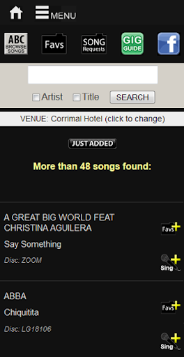 SongbookDB Song Search Karaoke