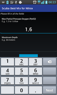 Scuba Best Mix for Nitrox Calc - náhled