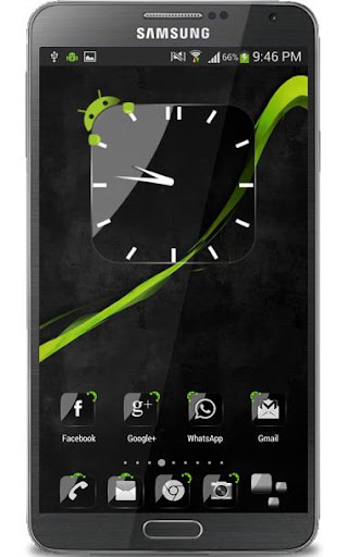 Crystal Black Clock Widget