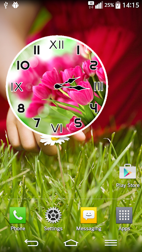 Pink Tulips Analog Clock