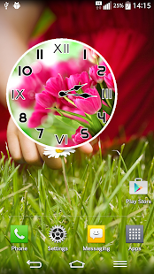 How to install Pink Tulips Analog Clock 1.0 mod apk for android