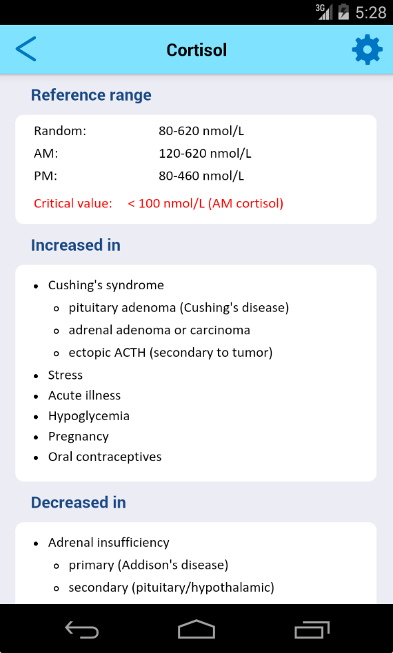 LabDx - the Lab Values App Screen 3