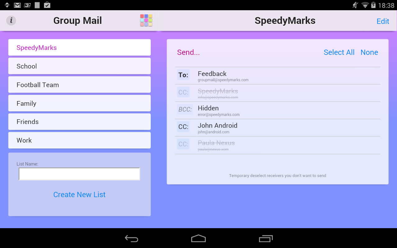   Group Mail – Capture d'écran 
