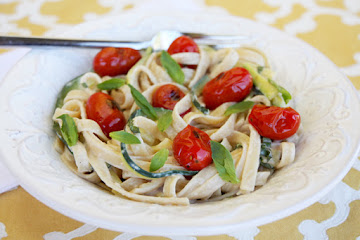 Zucchini Ribbon Pasta with Creamy Lemon-Basil Sauce