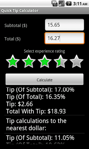 Quick Tip Calculator