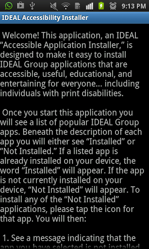 IDEAL Accessible App Installer