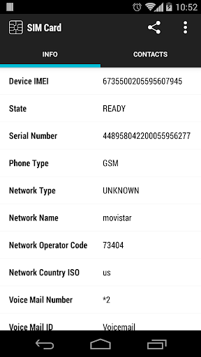 SIM や連絡先電話番号携帯電話