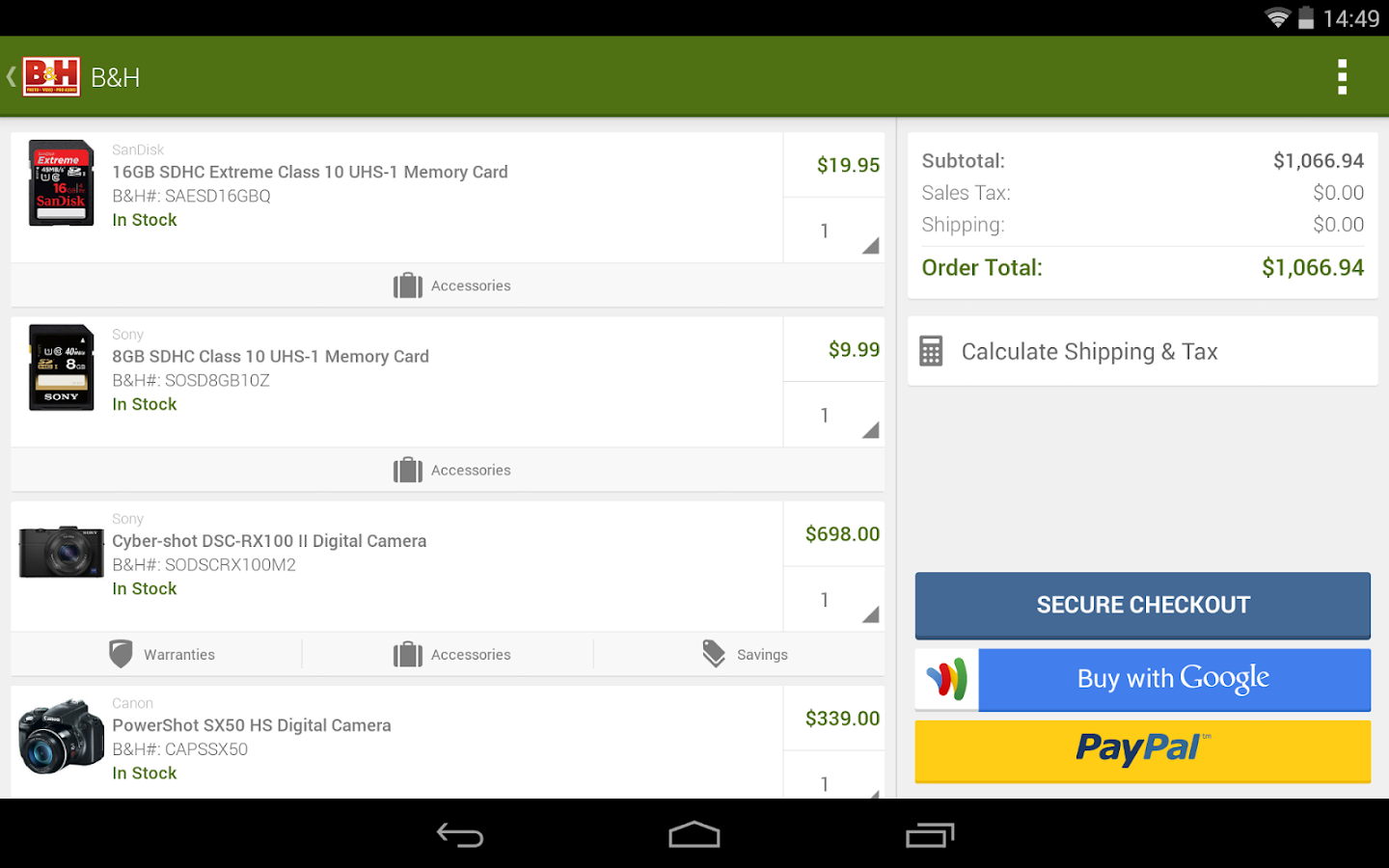 B&H Photo Video Pro Audio screenshot