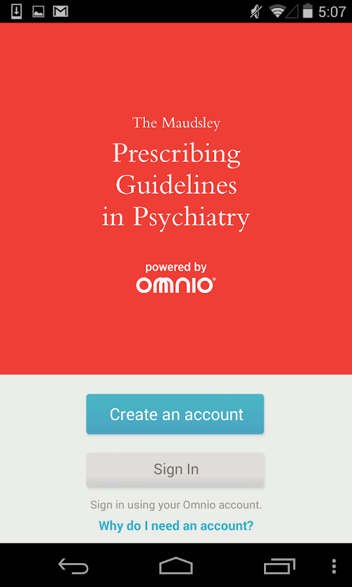 Android application Guidelines in Psychiatry screenshort