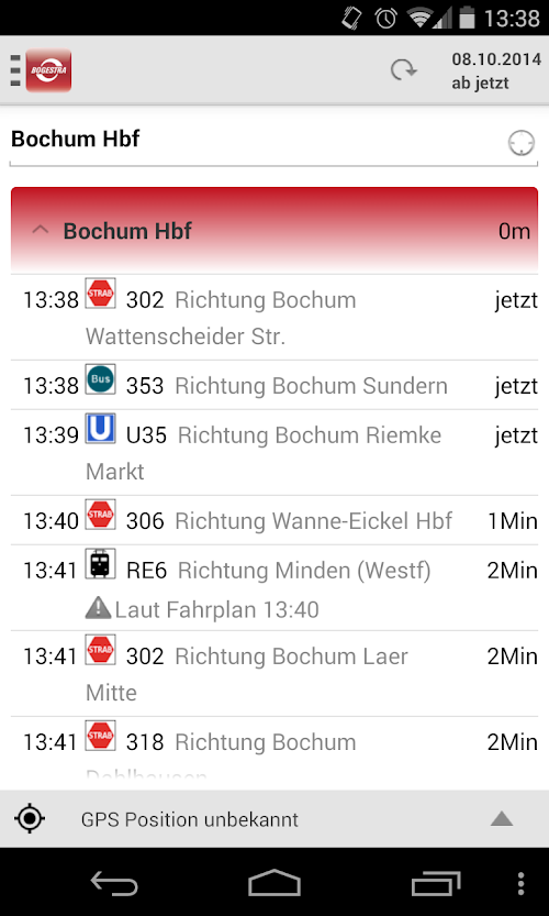 Android application BGSmobil screenshort