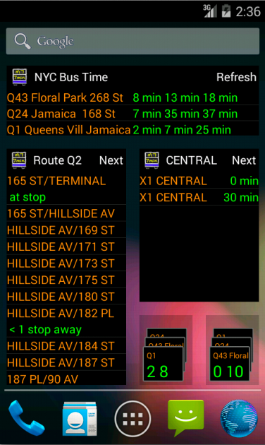 NYC Bus Time Screen 2