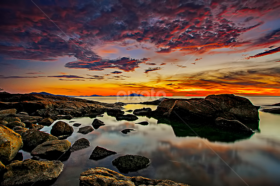The Red Sky by Yudha Yudhistira - Landscapes Sunsets & Sunrises