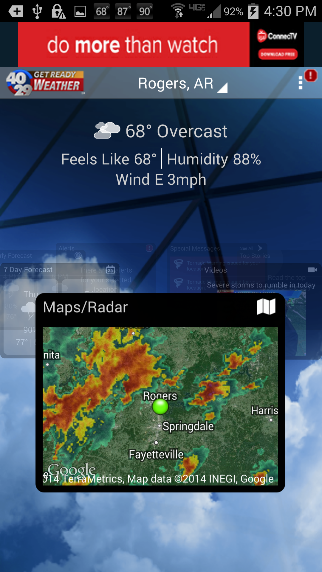 Android application 40/29 Weather - NW Arkansas screenshort