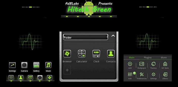 HiTech Green Theme Go Launcher v1.2