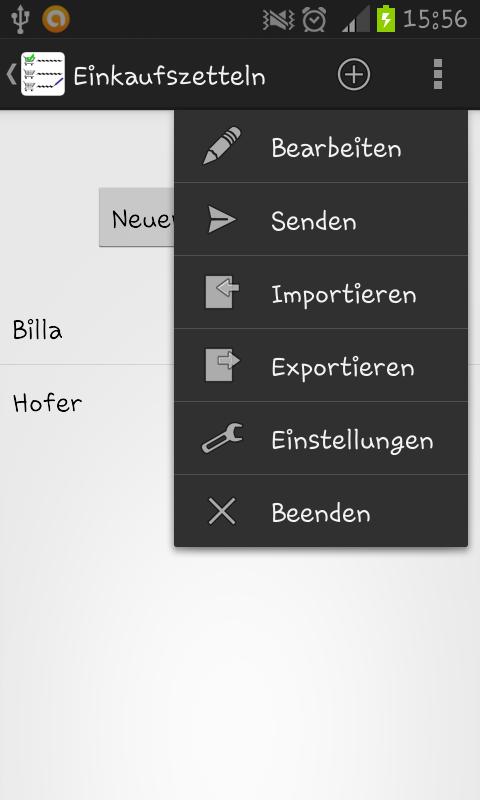 Einkaufszettel Screen 2