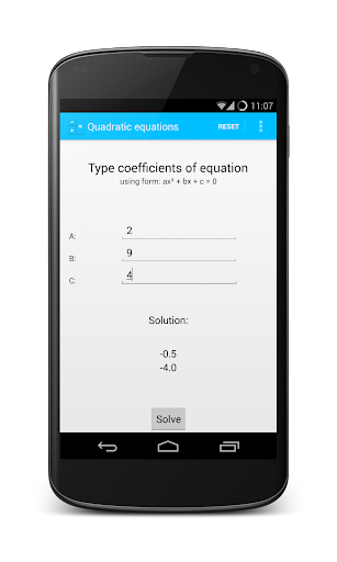 Quadratic Equations Calculator