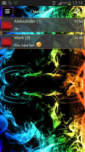 GOSMS Theme rainbow smoke