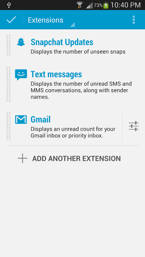 Android application DashClock Snapchat Extension screenshort