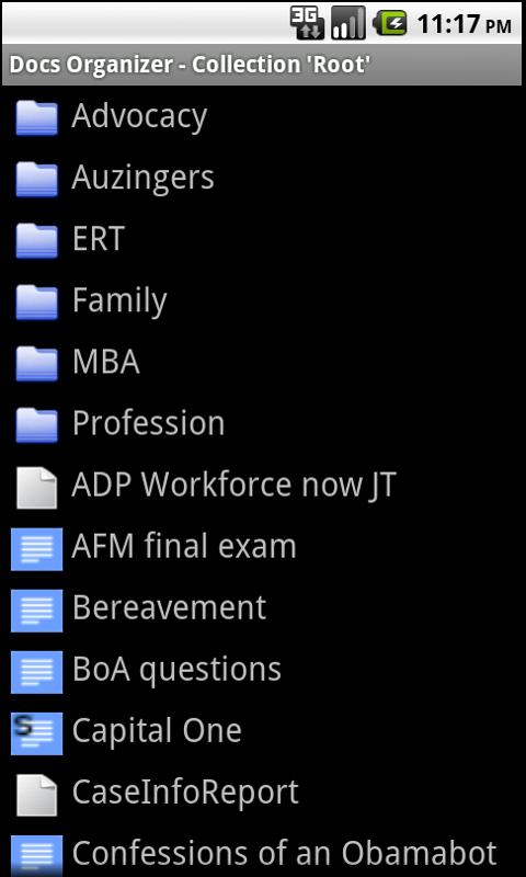 Android application Organizer for Google Docs screenshort