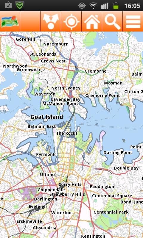 Sydney Offline mappa Map Screen 2