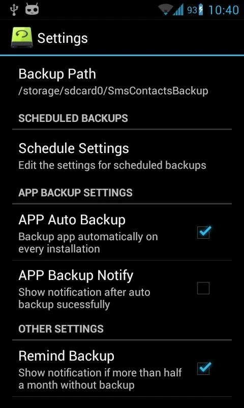 Super Backup Pro: SMS&Contacts - screenshot