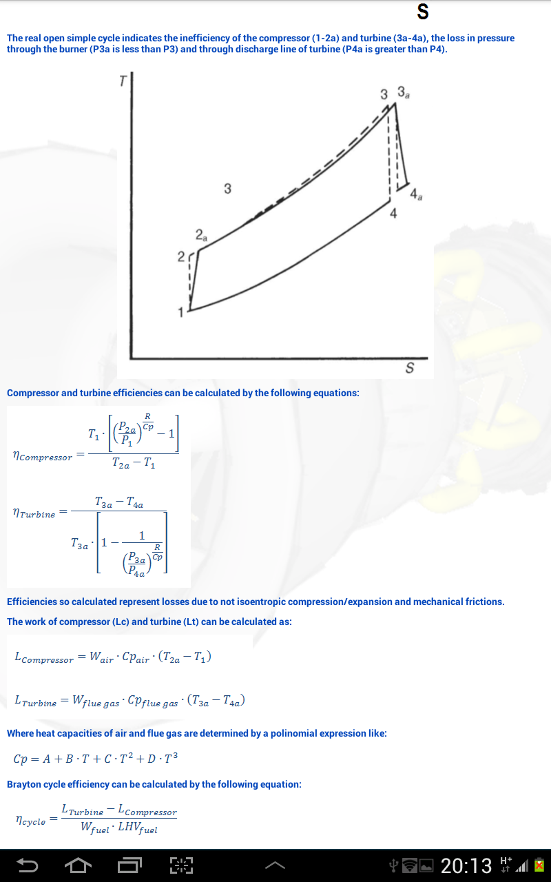 Gas Turbine Performance Screen 3