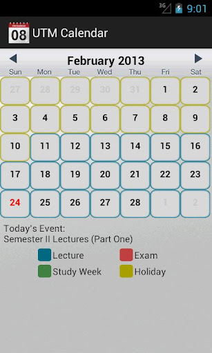 UTM Calendar