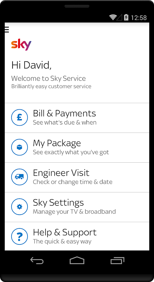 Sky Service Menü – Erweiterte Einstellungen – PBSNB